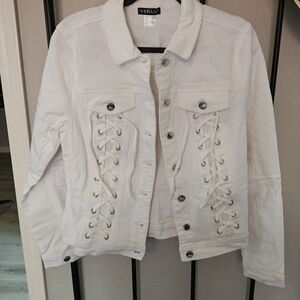 Venus Women's White Lace-Up Jacket